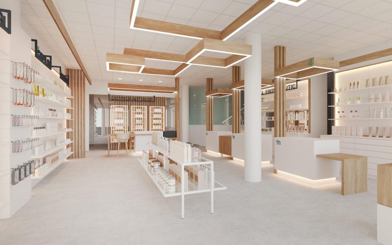 Mostrador dispensador automático farmacia moderna PACTAT Mallorca